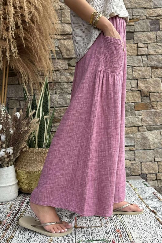 Pure Cotton Santos Quinn Culotte Pant Indian Pink /14 =